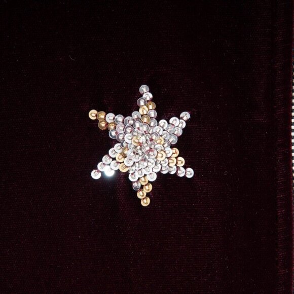 Saint Laurent Men Teddy Jacket 56 Burgundy Gold Star Moon Sequence Velvet Fw16 - Picture 4 of 8